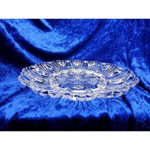 vintage 1950s anchor hocking clear shell design glass deviled egg platter
